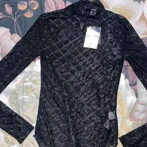 Black mesh bodysuit